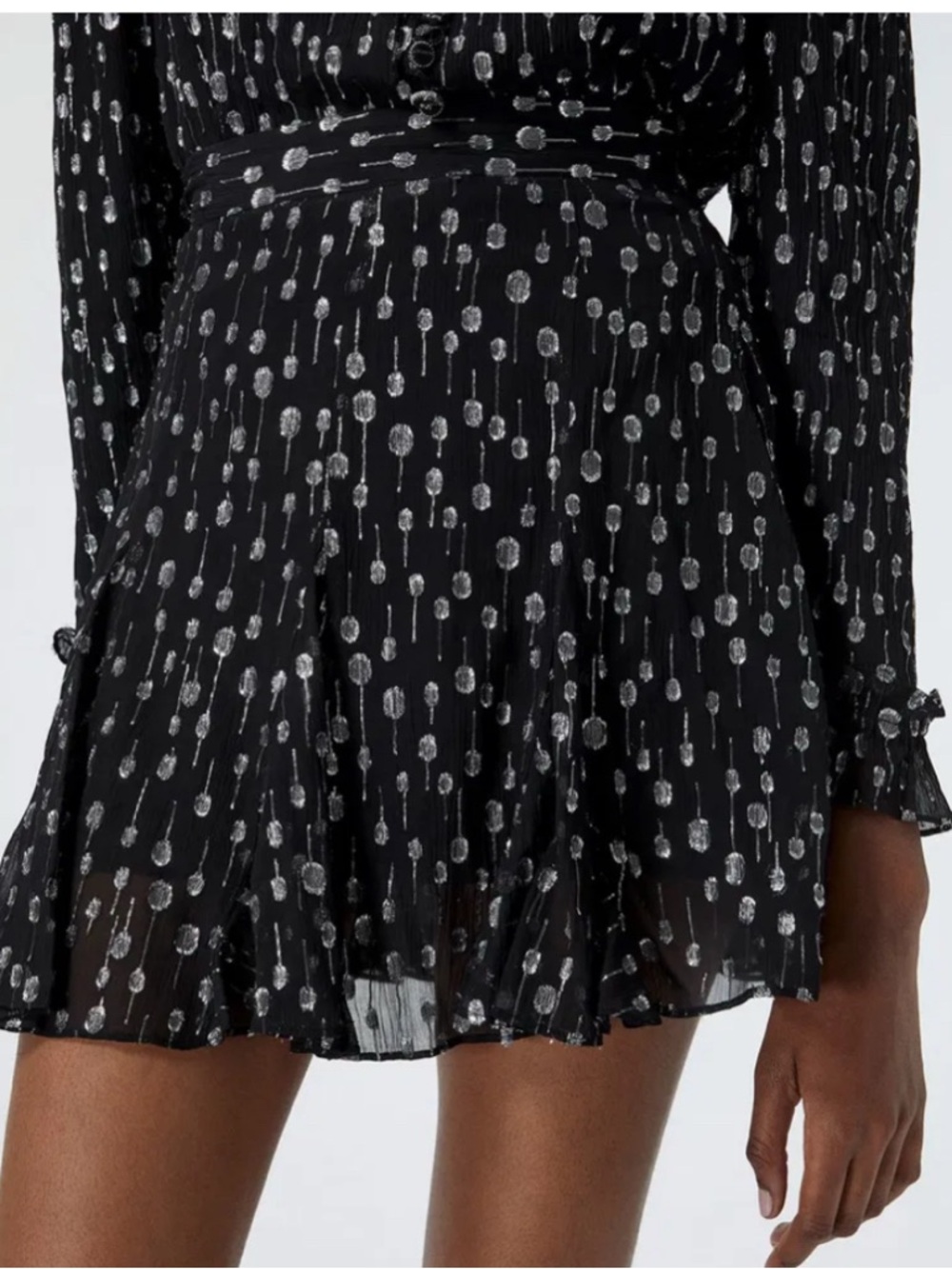 The Kooples Black Top with Silver Sequin Motif - Picture 2 of 4